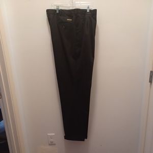 Savane Mens Black Pleated Cotton Pants W42 ,L34 Cuff At Bottom Pre Owned